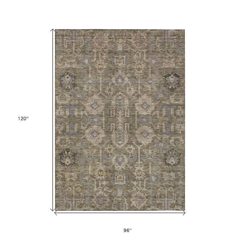 HomeRoots Oriental Traditional Rectangle Outdoor Rug