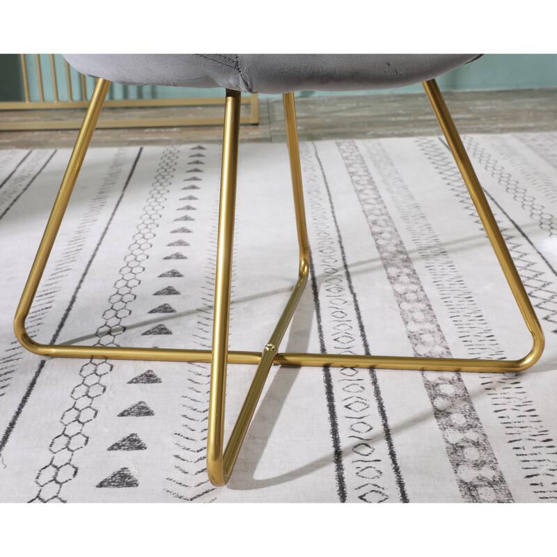 Slatina Velvet Accent Chair with Gold Finish - Modern Design