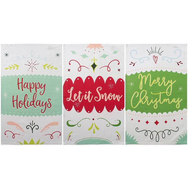 DII Assorted Christmas Printed Dishtowel