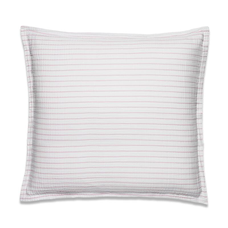 Airply Stripe Euro Sham - White/Blush