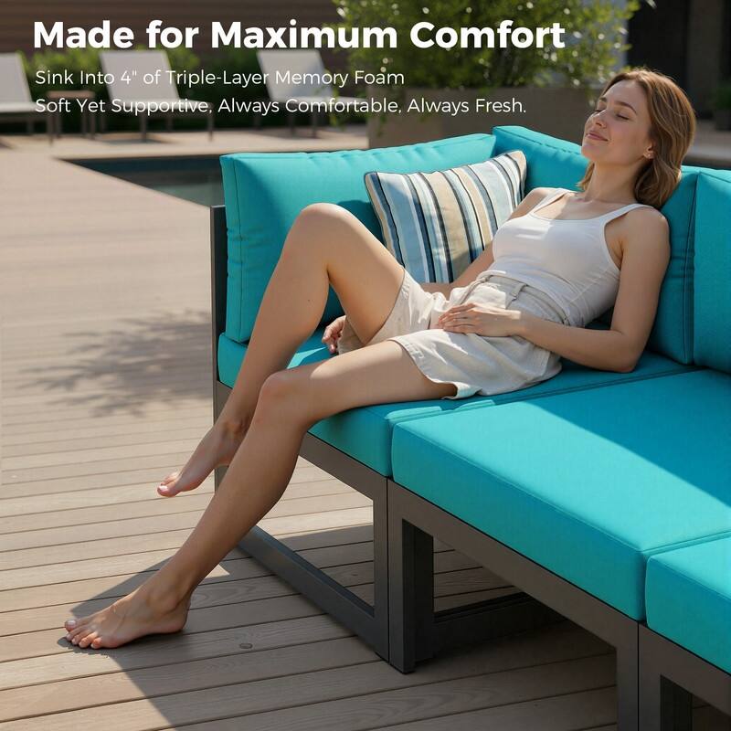 11-Piece Luxury Aluminum Outdoor Furniture Set with Chaise Lounge & Fire Pit Table, 29" Deep Seating Aluminum Patio Sectional