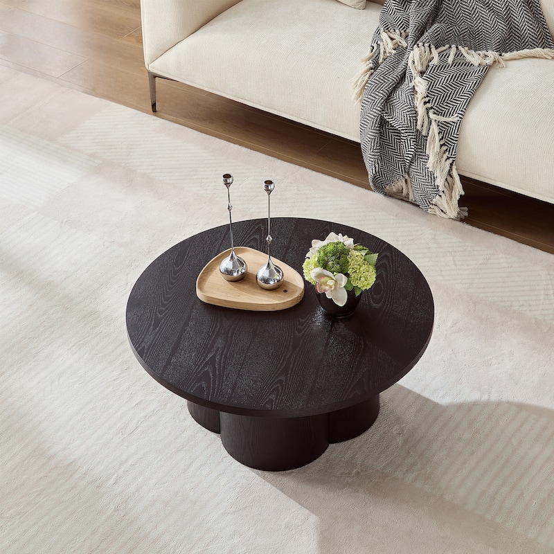 Round Coffee Table, Modern Accent Tea Table for Bedroom, Living Room, Office Apartment