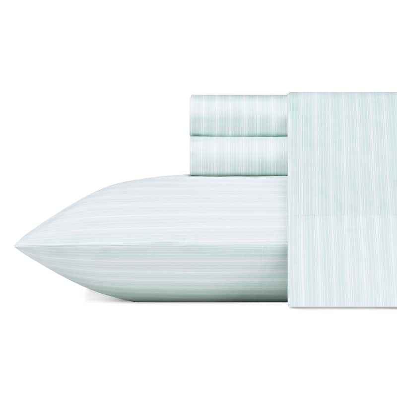 Laura Ashley Soft & Silky Sateen Printed Cotton Sheet Set - Full - Lottie Blue