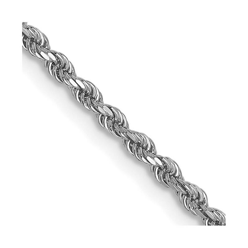 Curata 14k White Gold Lobster Claw Closure Valu plus 1.75mm Chain Bracelet