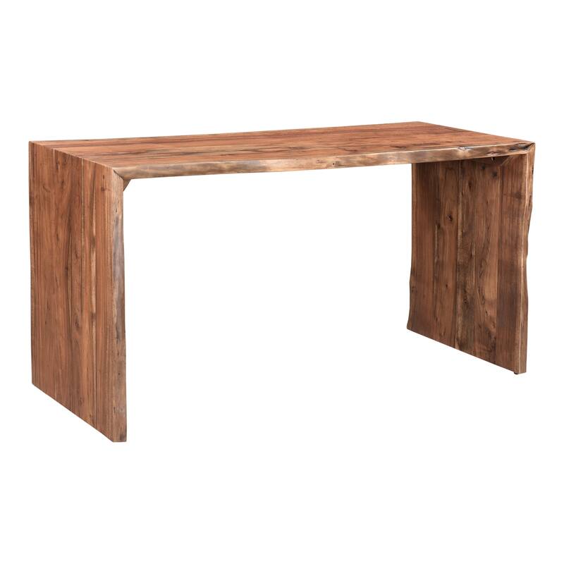 Rustic Wood Desk - Solid Acacia Live Edge Table for Home Office