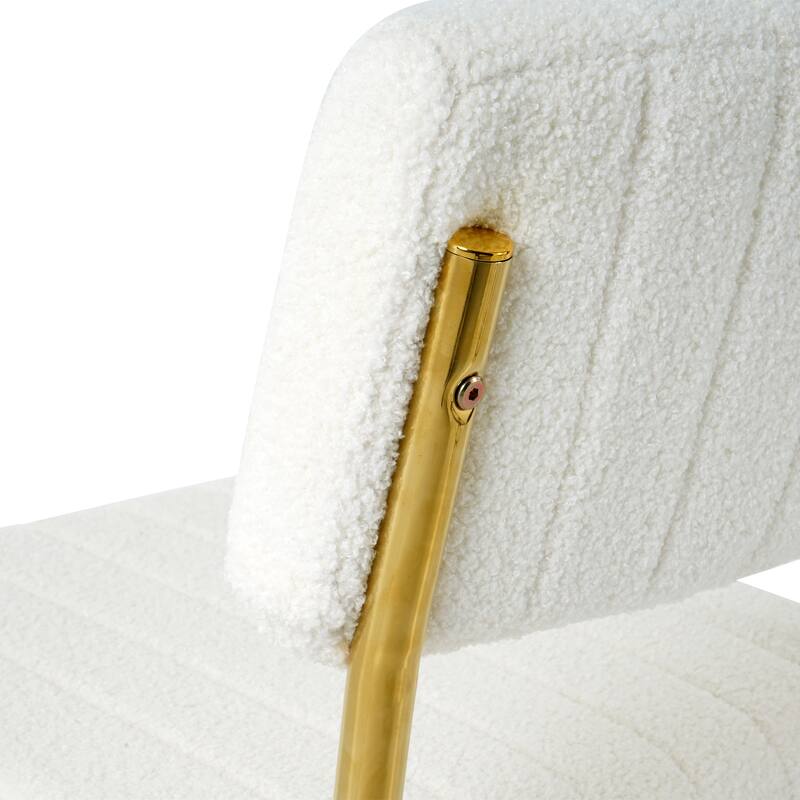 Modern Fabric 4 Piece Kitchen Dining Chair Set with Upholstered, Gold Metal Legs for Dining Room Kitchen Living Room Bedroom