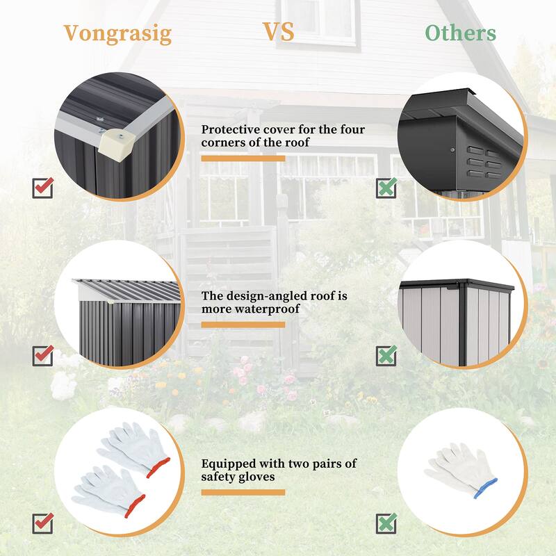 Futzca Outdoor Storage Shed with Lockable Door - N/A