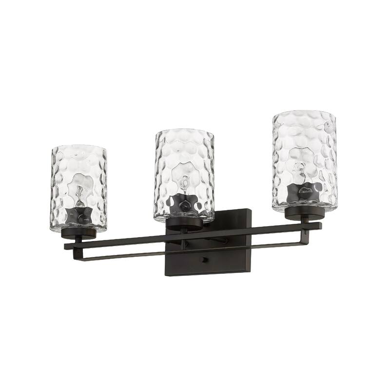 120 Voltage Transitional Flush Mount Vanity Light with Clear Glass Shade and Dimmable Hardwired Fixture - 3 - Bronze