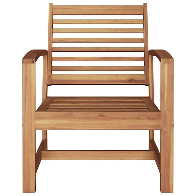 vidaXL Garden Chairs 2 pcs Natural 60 x 65 x 76.5 cm Solid teak wood - 23.6 x 25.6 x 30.1 inch