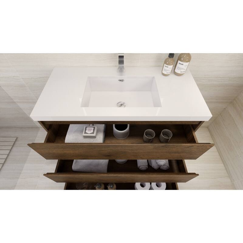 Aron 42'' Freestanding Vanity with Reinforced Acrylic Sink