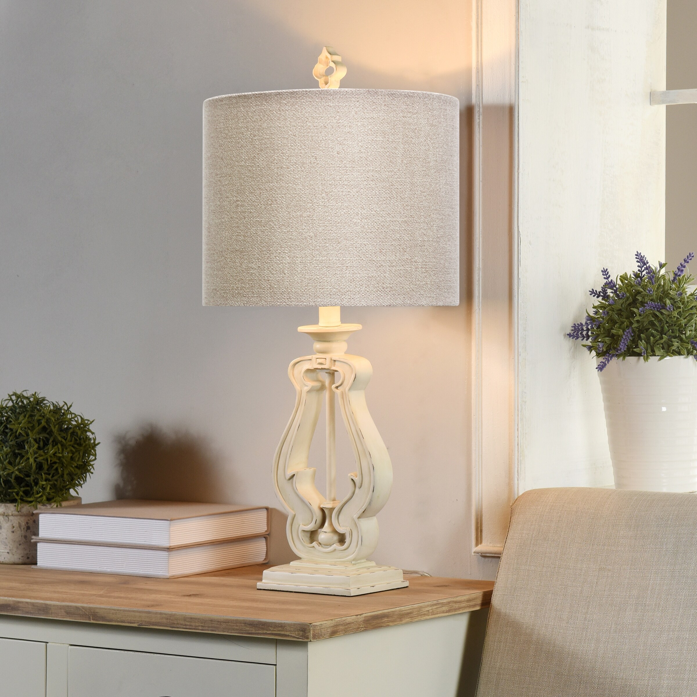 beige bedside lamp