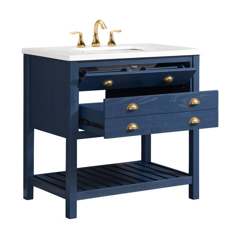 Monterey 37" Farmhouse Single Bathroom Vanity with Top