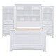 preview thumbnail 3 of 12, Twin Wood Platform Bed with Storage Cabinet and Drawers, White