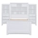 preview thumbnail 2 of 10, White Wood Twin Platform Bed wAll-in-One Cabinet, Shelf, 8 Side Drawers
