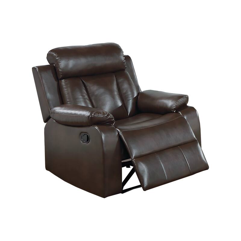 Luxurious Single Recliner with Plush Gel Leatherette Upholstery and Manual Reclining Feature