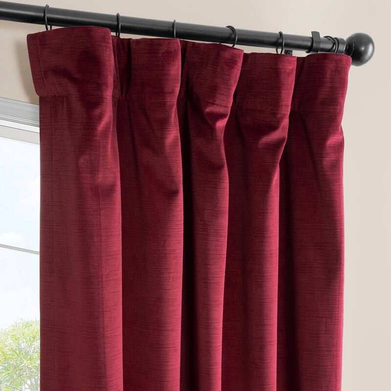 Exclusive Fabrics Ravello Burnout Velvet Curtains (1 Panel) Room Darkening Curtains For Bedroom & Living Room Curtains