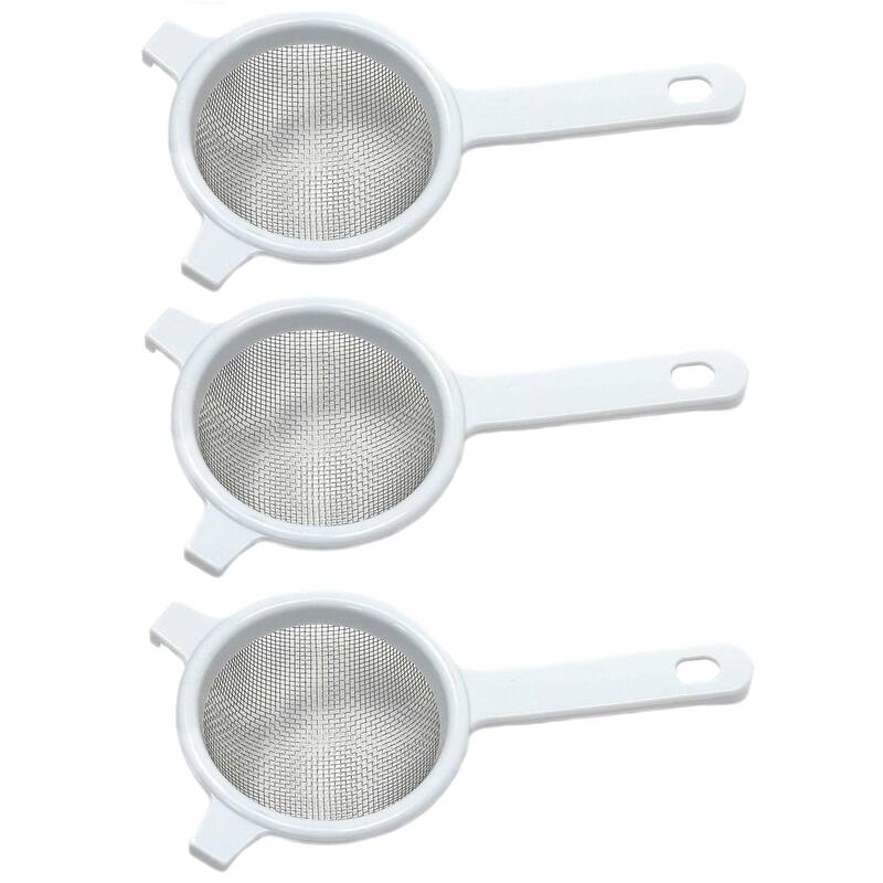 Chef Craft 4" Diameter Stainless Steel Mesh Strainer - Great for Straining Baking Ingredients - 3 Pack