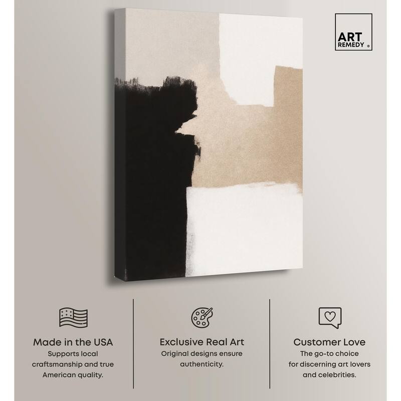 Beige and Black I Canvas by Art Remedy, Gallery Wrapped