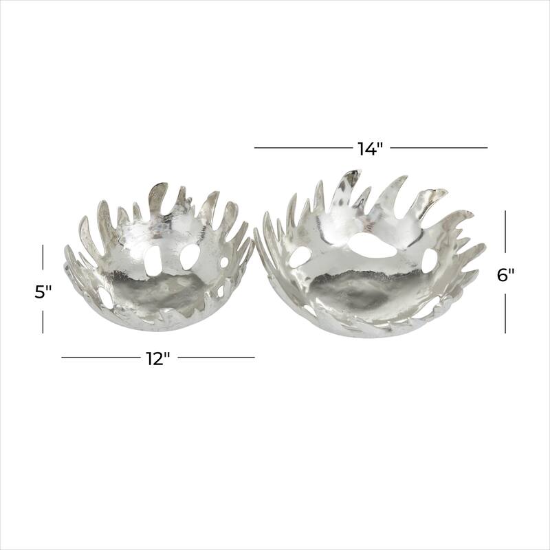 Black, Gold or Silver Aluminum Metal Decorative Bowl (Set of 2)