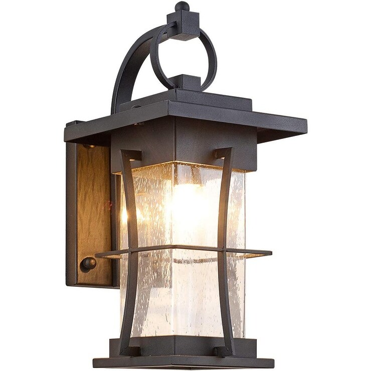 Black wall light fixture outdoor seeded glass wall lamp - Bed Bath ...