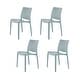 preview thumbnail 26 of 36, Sensilla Resin All-Weather Stackable Dining Chair (Set of 4) Light Blue