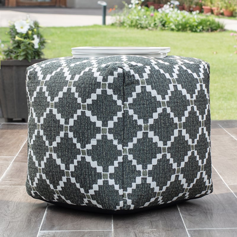 Jani Deschutes Indoor/Outdoor 18" x 18" Square Pouf Ottoman