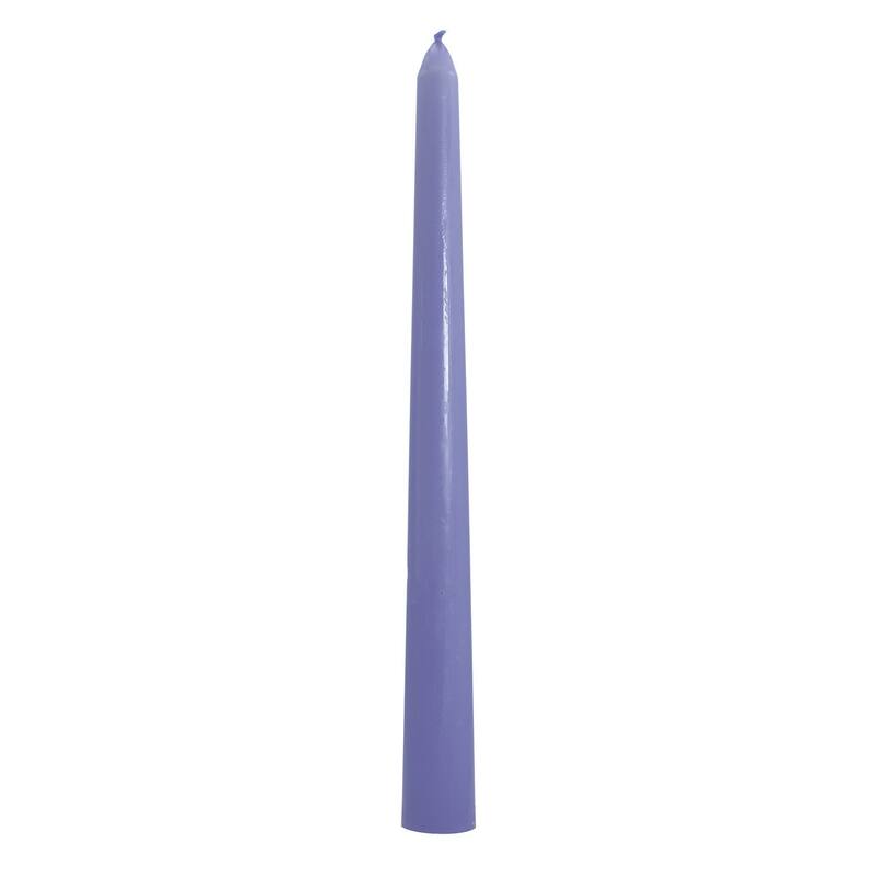 Elyon 10 inch Colored Taper Candle Unscented 8 Hour Burn Time - 50 Candles - Lavender