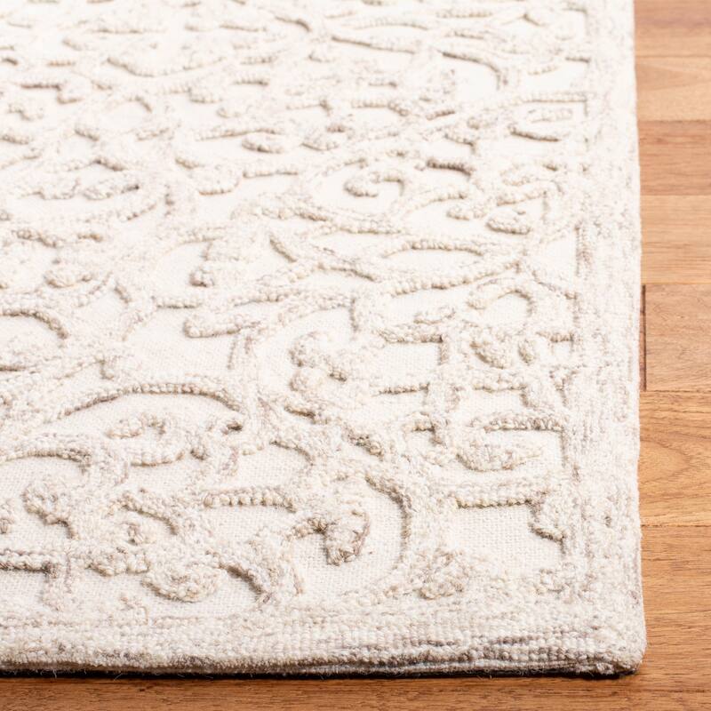 SAFAVIEH Handmade Trace Megane Modern Wool Rug - 11' x 15' - Camel/Ivory