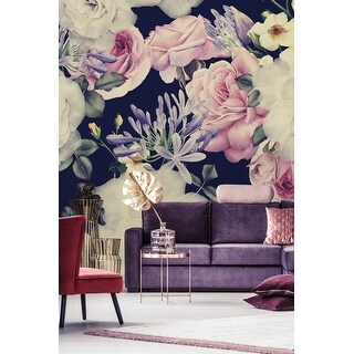 Antique Dark Floral Wallpaper Mural - Bed Bath & Beyond - 32617143
