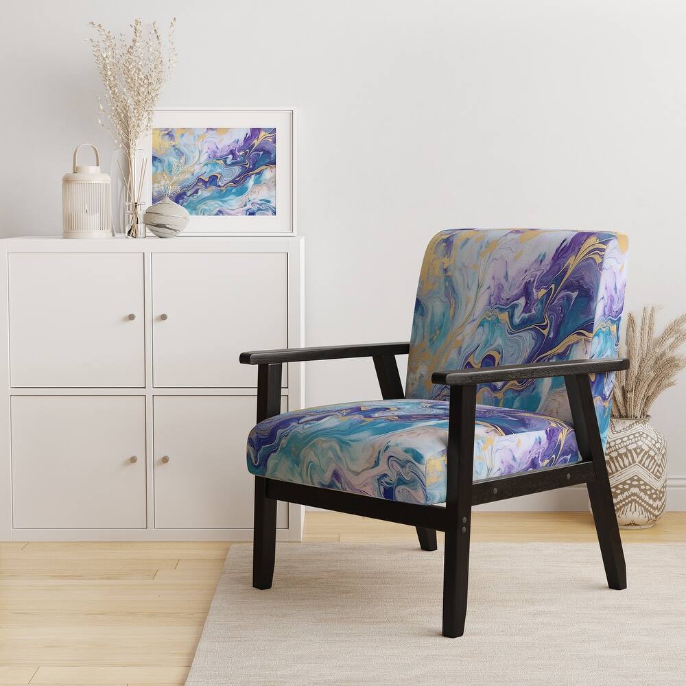 Designart "Segment Layers of Marbled Rock" Upholstered Fractals Accent Chair and Arm Chair