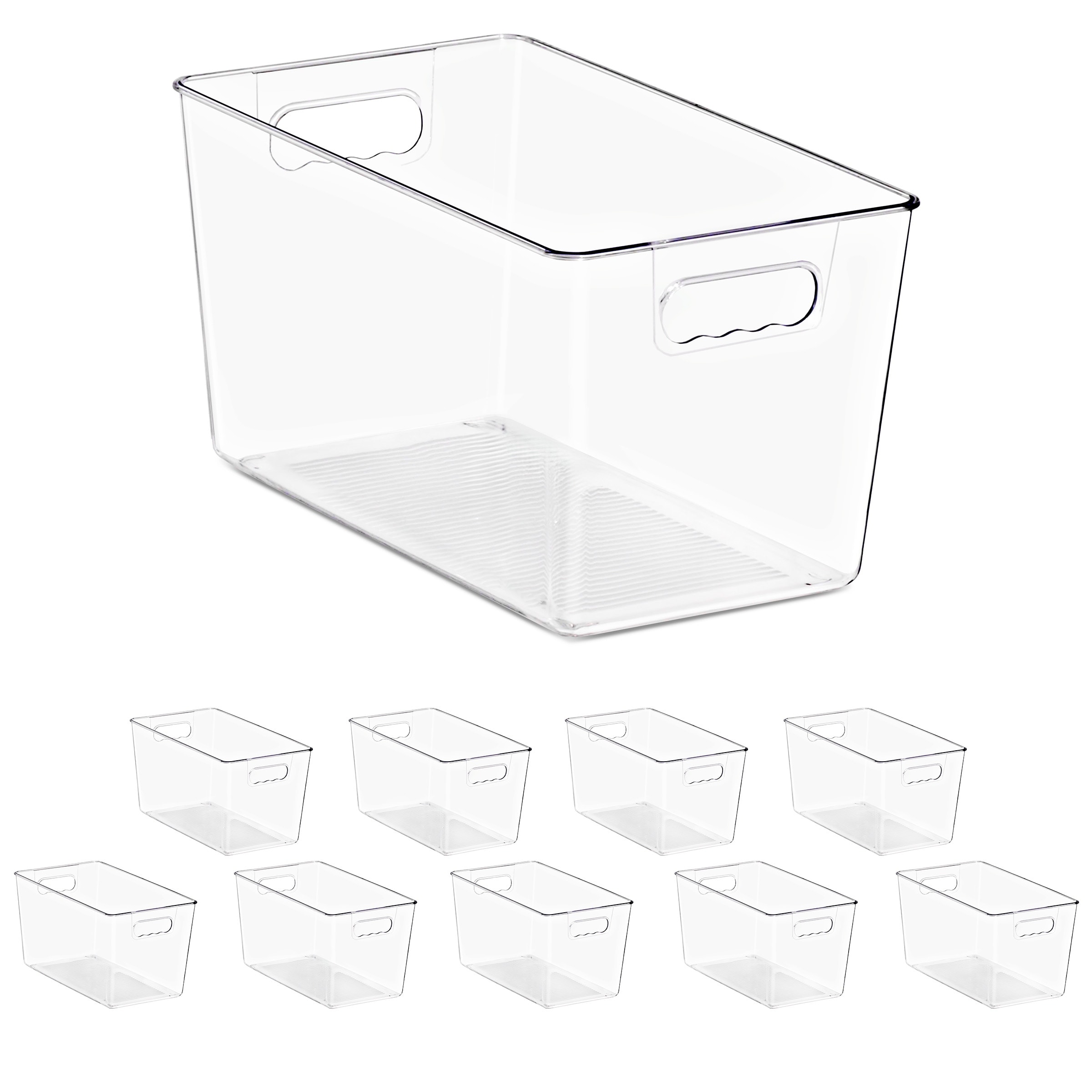Sorbus 8 and 10 Pack Clear Storage Containers for Pantry, Fridge, Cabinet, Closet & Kitchen Organization