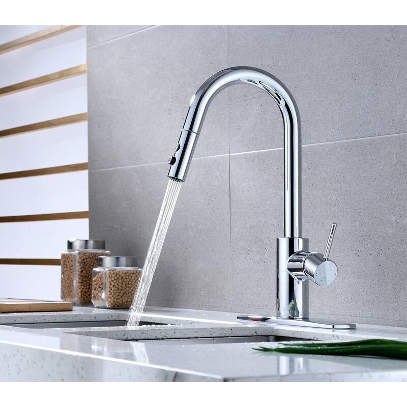 Ultra Faucets Euro Collection Single-Handle Kitchen Faucet With Pull-Down Spray