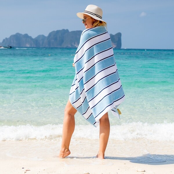激安直営店 Arden & Aston Oversized Towel Beach Resort Pinstriped タオル