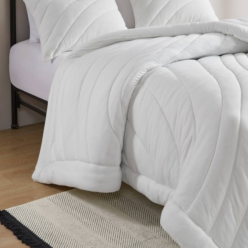 GDF Studio - Elowen Poly Jersey Puffy Comforter Set with Quilted Design