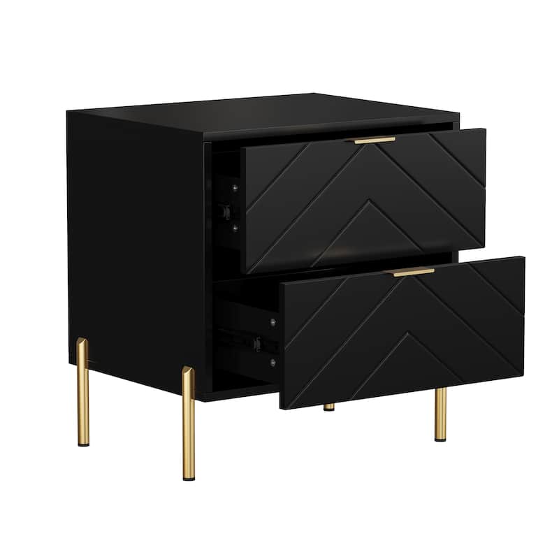 Clihome Modern 2-Drawer Storage Nightstand