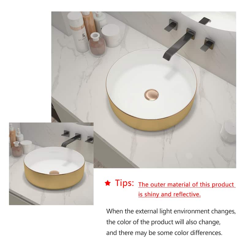 Ceramic Circular Vessel Bathroom Sink Art Sink