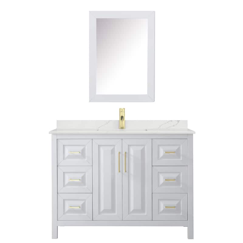 Wyndham Collection WCV252548S-QTZ-UNSMED Daria 48" Free Standing