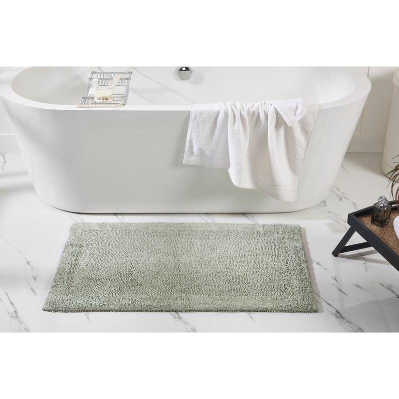 Better Trends Bath Rugs Set 100% Cotton Tufted Soft Water Absorbent Bathroom Rug for Shower, Sink Bath Mats Edge Collection