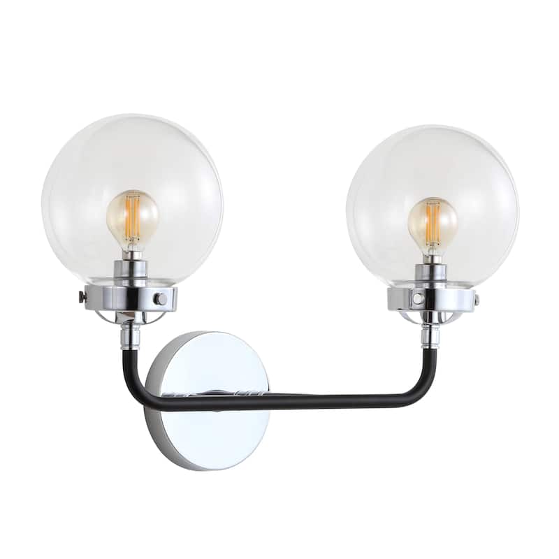 Bevin Contemporary Transitional Iron/Glass LED Vanity Light, by JONATHAN Y