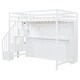 preview thumbnail 33 of 37, Full Over Full Size Murphy Bed with Hydraulic Lift & Desk Design, Gray