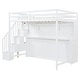 preview thumbnail 32 of 36, Full Size Convertible Murphy Bunk Bed with Hydraulic Lift, Built-In Desk, Storage Staircase