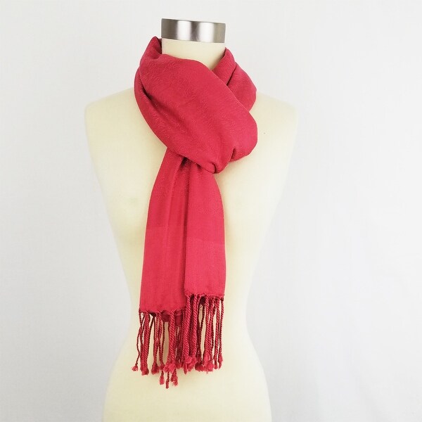 Women Premium Pashmina Solid Color Paisley Floral Brocade Jacquard Scarf Shawl W/Fringes Winter Holidays Gift Christmas. Opens flyout.