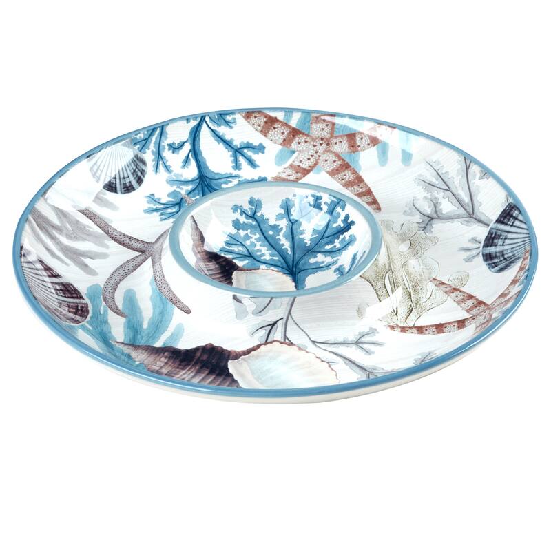 Certified International Beyond the Shore Chip & Dip - 13.5" Diam x 1.5"