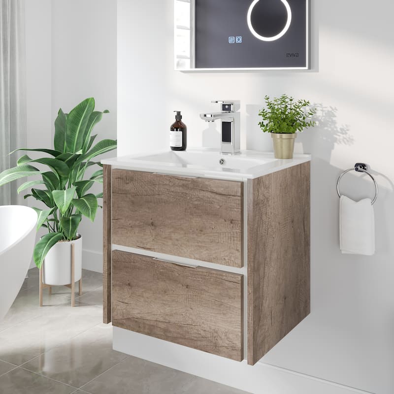 Eviva Lux Single-Handle Waterfall Single-Hole Bathroom Faucet with Deckplate Included