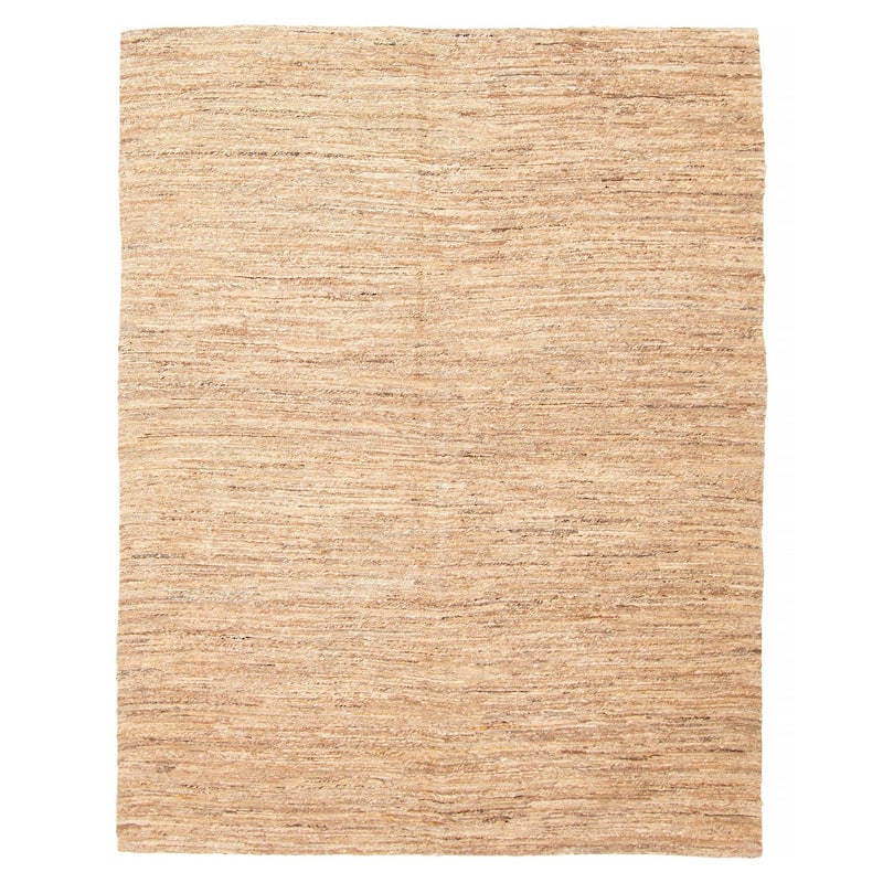 ECARPETGALLERY Flat-Weave Natural Tan Wool Tapestry Kilim - 5'1 x 6'7 - Tan - 5'1 x 6'7