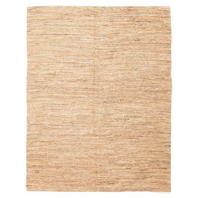ECARPETGALLERY Flat-Weave Natural Tan Wool Tapestry Kilim - 5'1 x 6'7