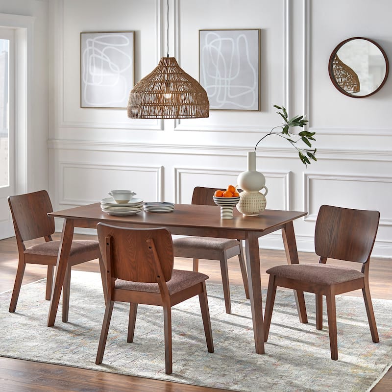 Simple Living Bernard Mid-Century 5-piece Dining Set - Walnut