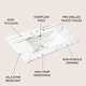 preview thumbnail 91 of 120, JONATHAN Y Aubert 3-Hole Rectangular Ceramic Single Sink Basin Vanity Top