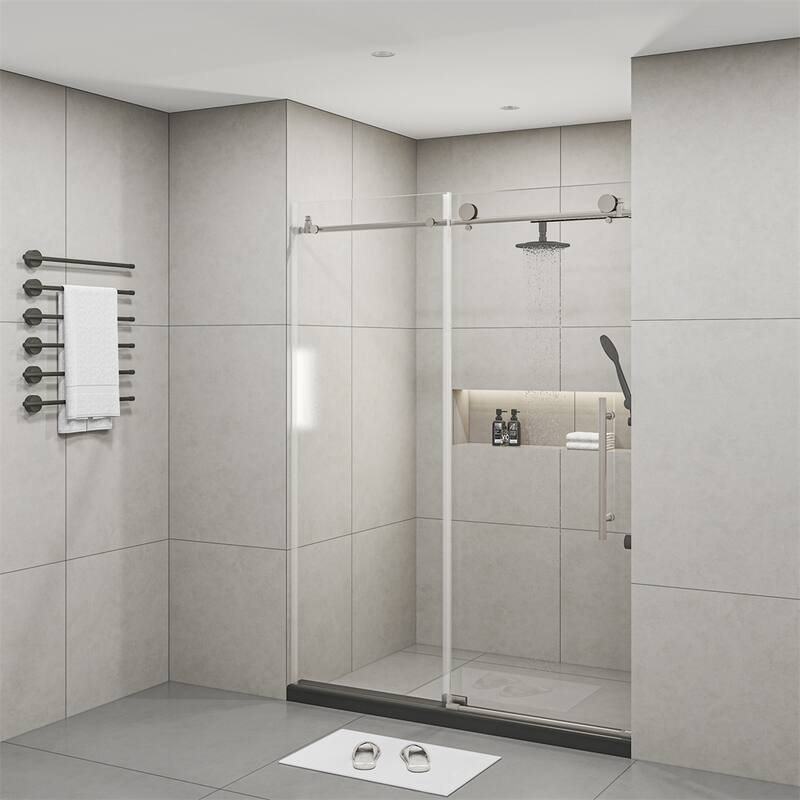 Frameless Shower Doors with Clear Tempered Glass