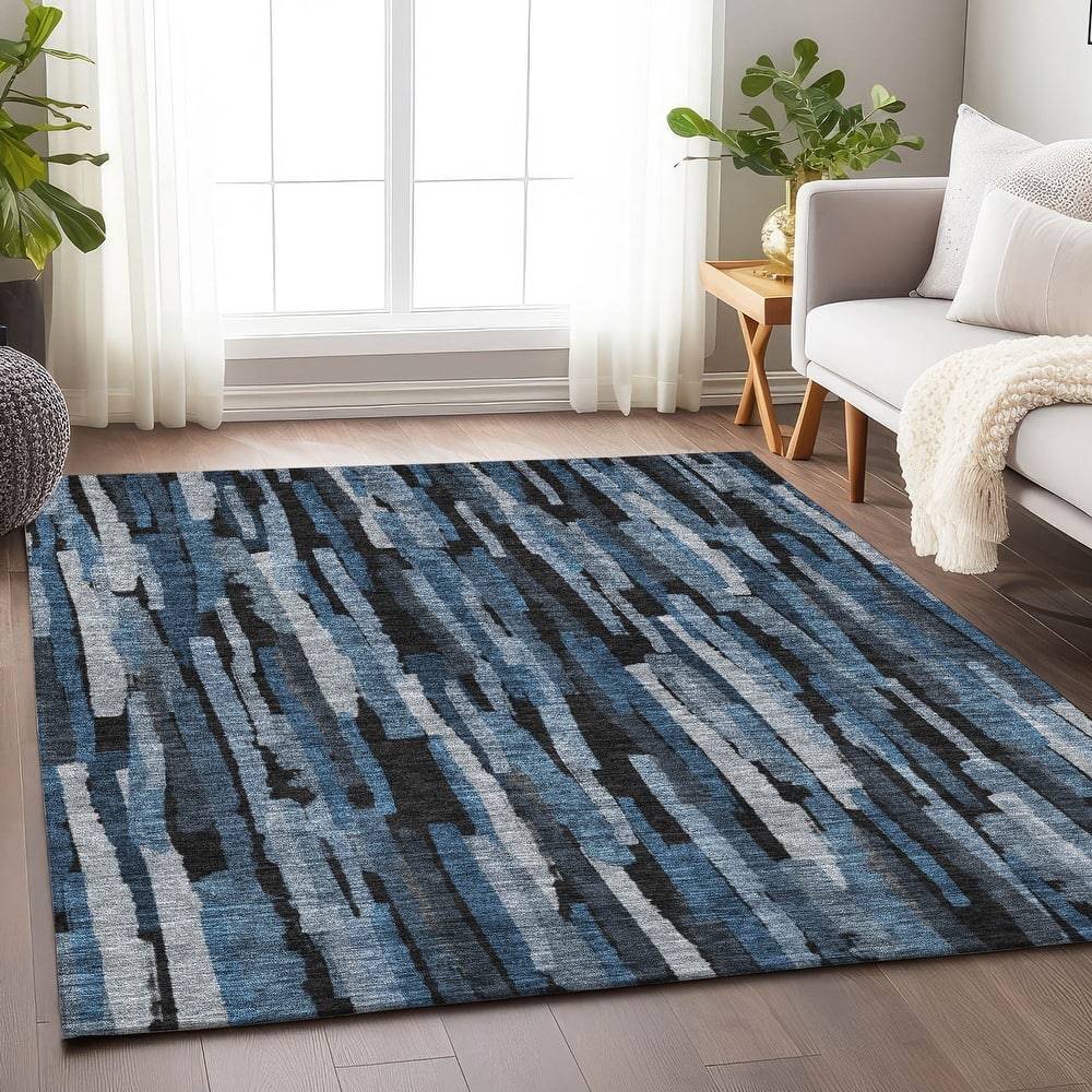 Machine Washable Indoor/ Outdoor Contemporary Chantille Rug